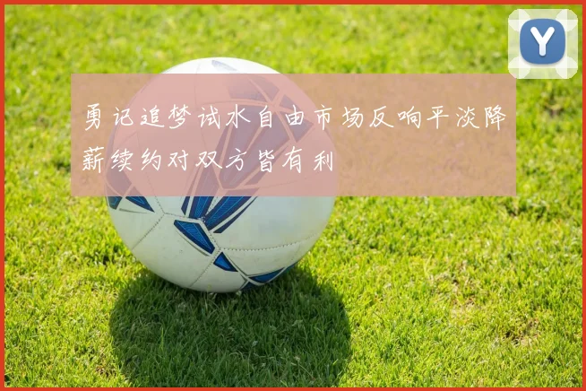 勇记追梦试水自由市场反响平淡降薪续约对双方皆有利